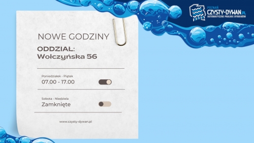 Nowe godziny otwarcia oddziału przy ul. Wołczyńskiej 56